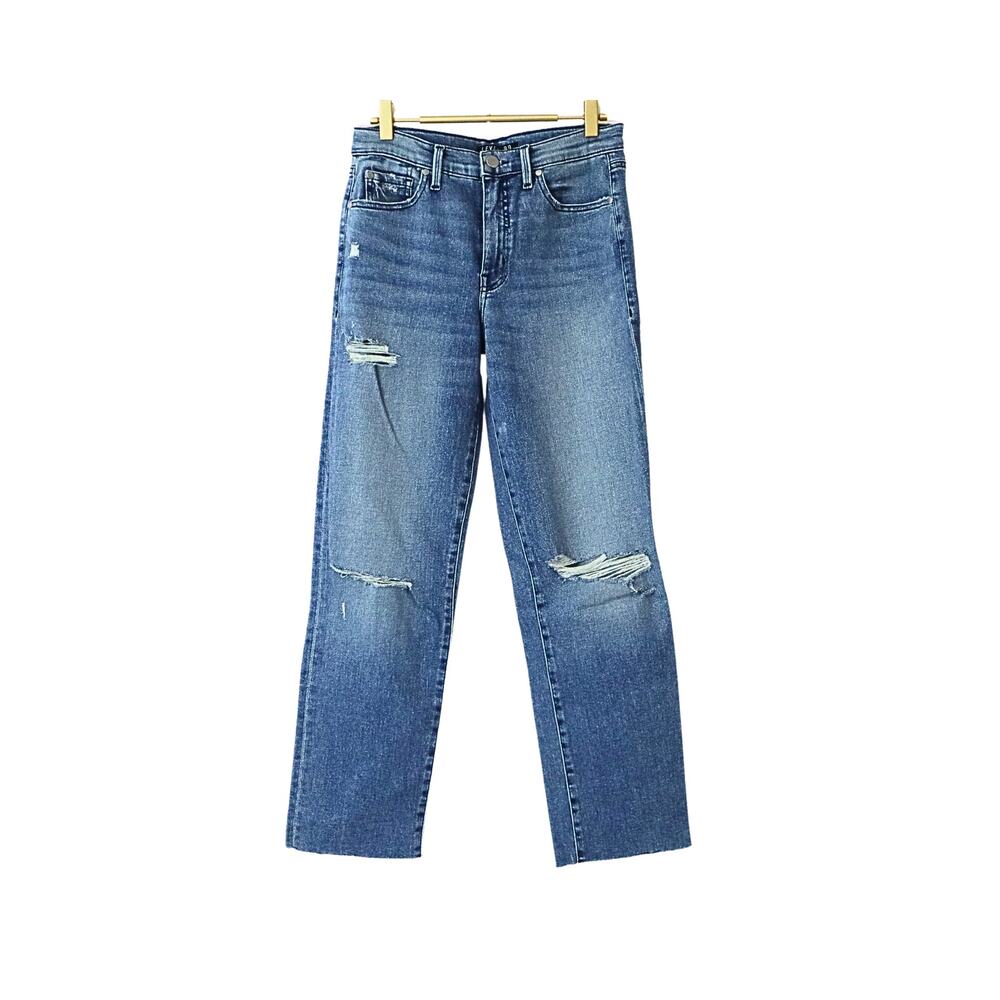 Road Trip Straight Leg Distressed Jeans - Medium Wash - 27
